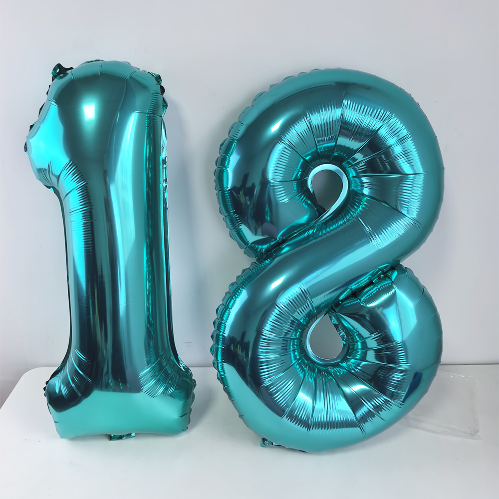 32inch Teal Blue Number 18 Bal - огляд і ціна Balloon Pump Hand