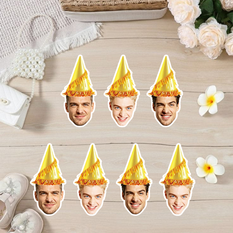 20/30pcs Personalized Human Fa - огляд і ціна Party Hat Cone