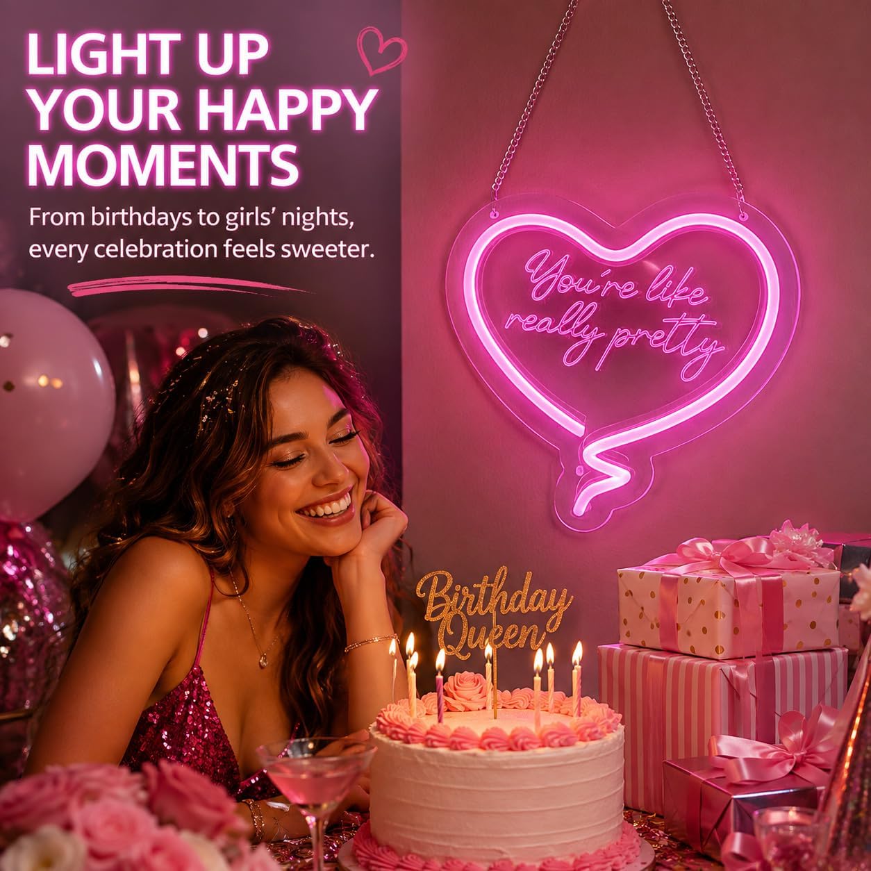 Pink Heart Neon Sign Youre Lik - огляд і ціна Neon Sign Party