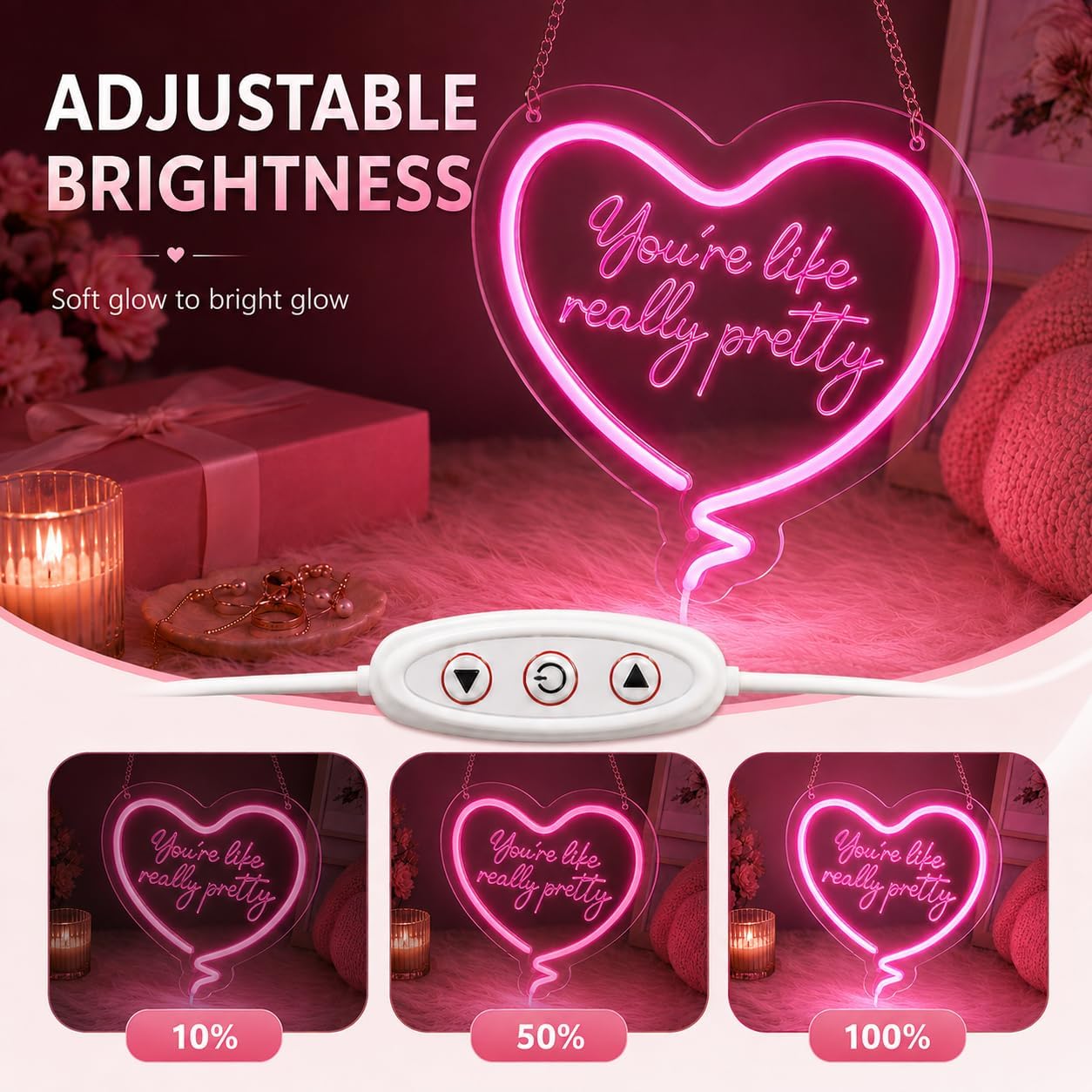 Pink Heart Neon Sign Youre Lik - огляд і ціна Neon Sign Party