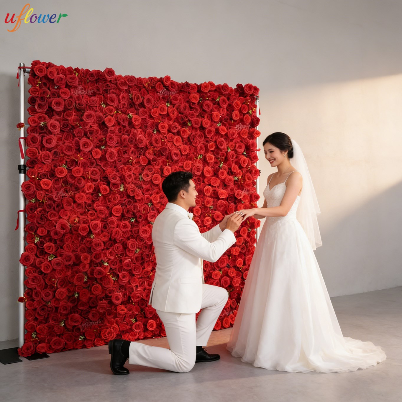 Uflower Red Rose Artificial Fl - огляд і ціна Flower Wall Panel