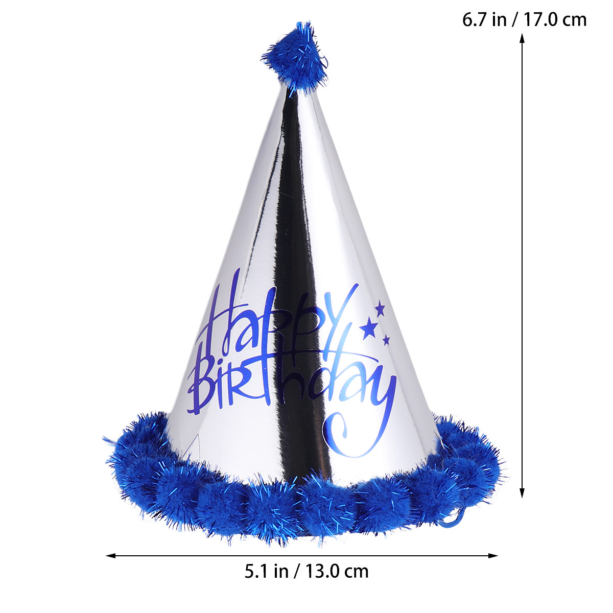 5pcs Dark Blue Shiny Paper Pom - огляд і ціна Party Hat Cone