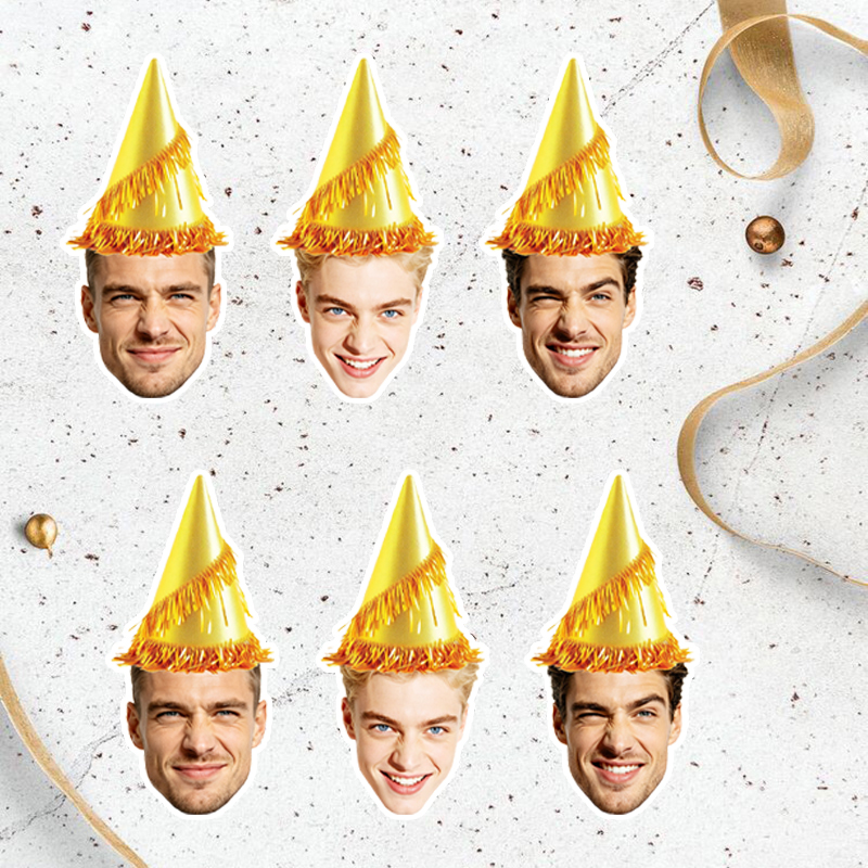 20/30pcs Personalized Human Fa - огляд і ціна Party Hat Cone